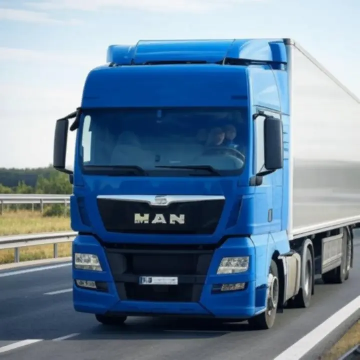 Nowoczesna ciężarówka PolishLogisticshub na autostradzie